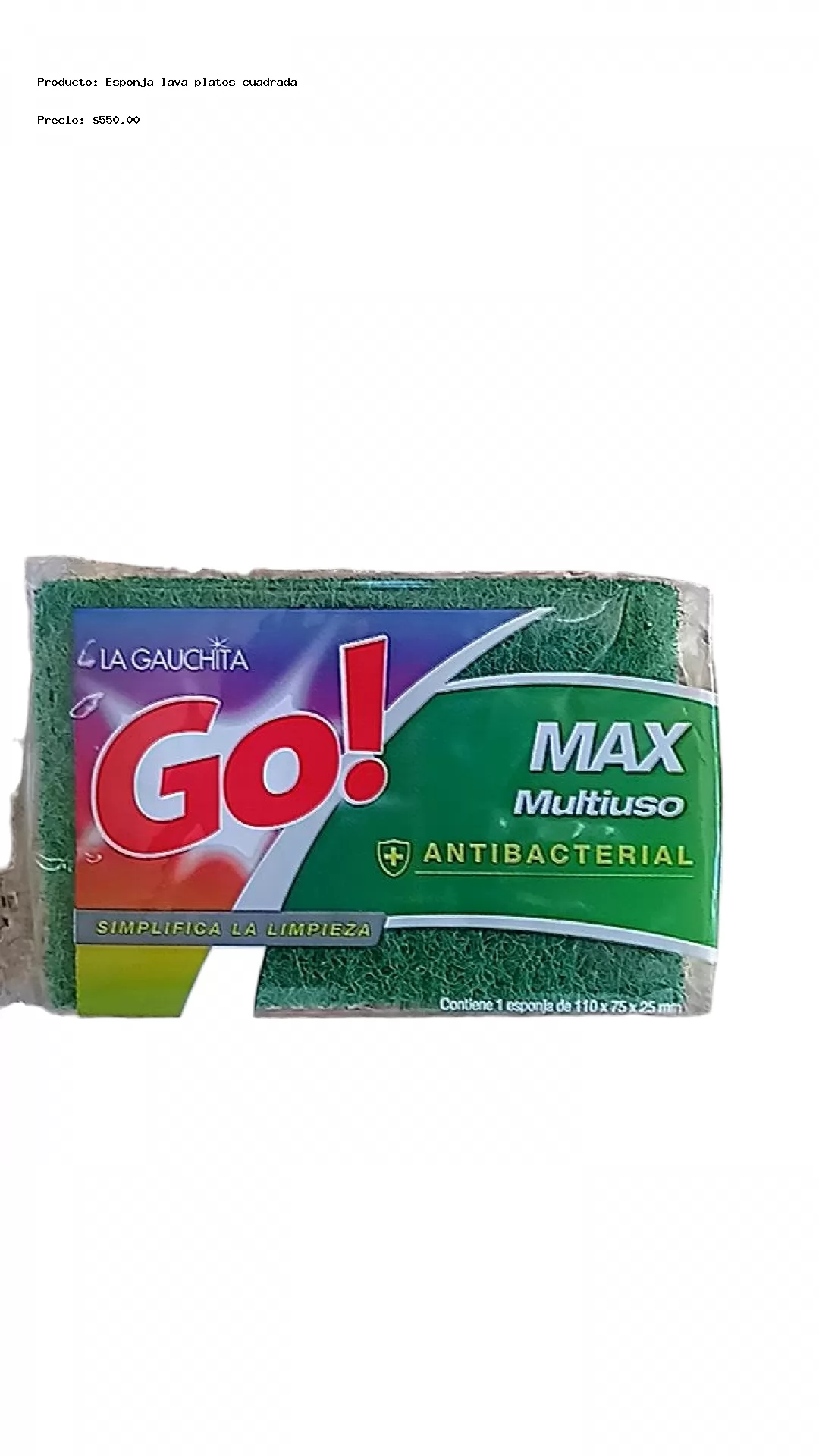 Imagen de Esponja lava platos cuadrada