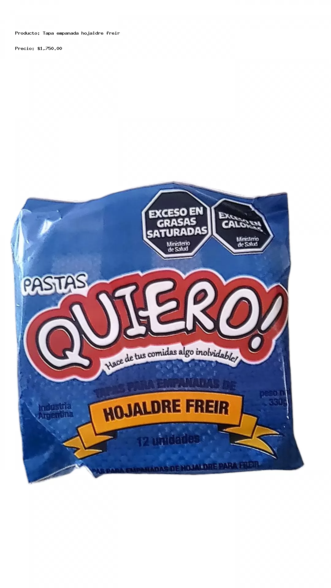 Imagen de Tapa empanada hojaldre freir