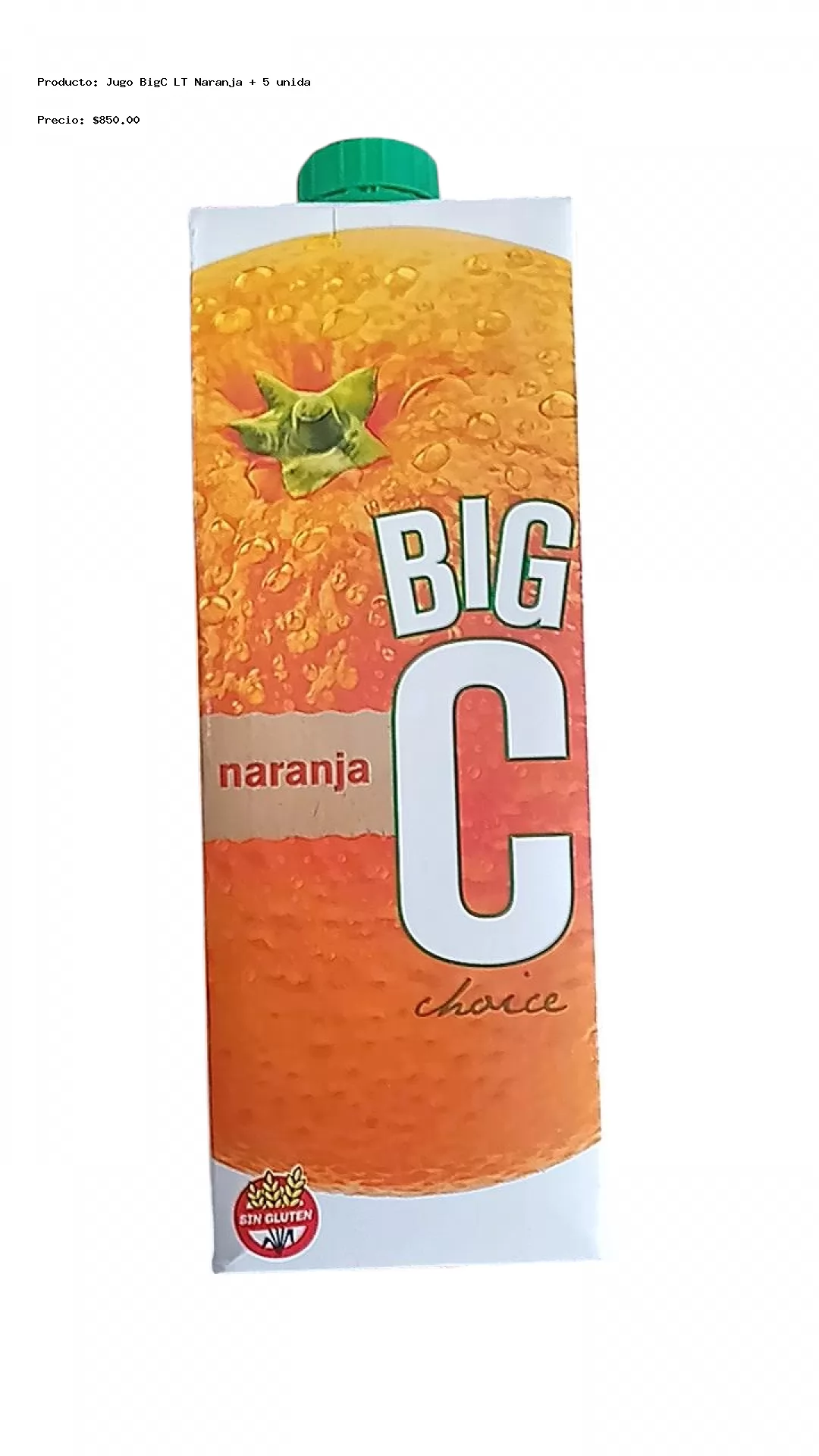 Imagen de Jugo BigC LT Naranja + 5 unidades 810